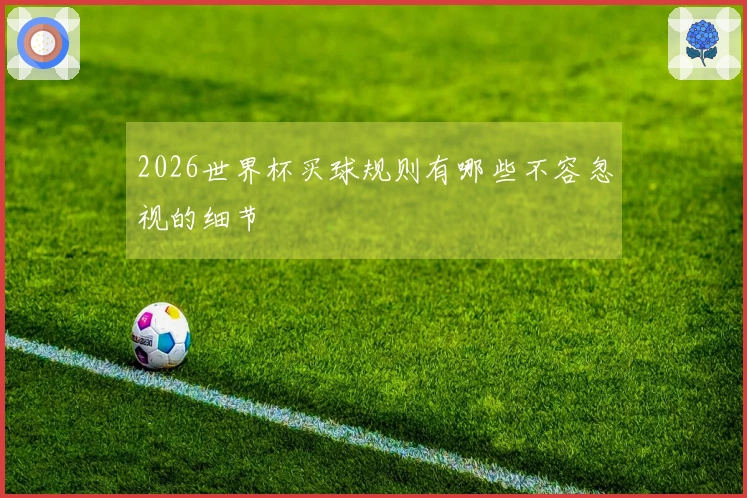 2026世界杯买球规则有哪些不容忽视的细节
